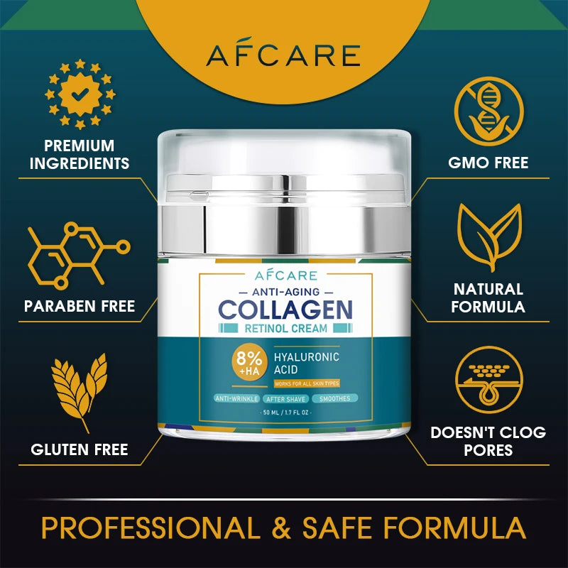 Unisex 8% Collagen & Retinol Anti-Aging Face Cream