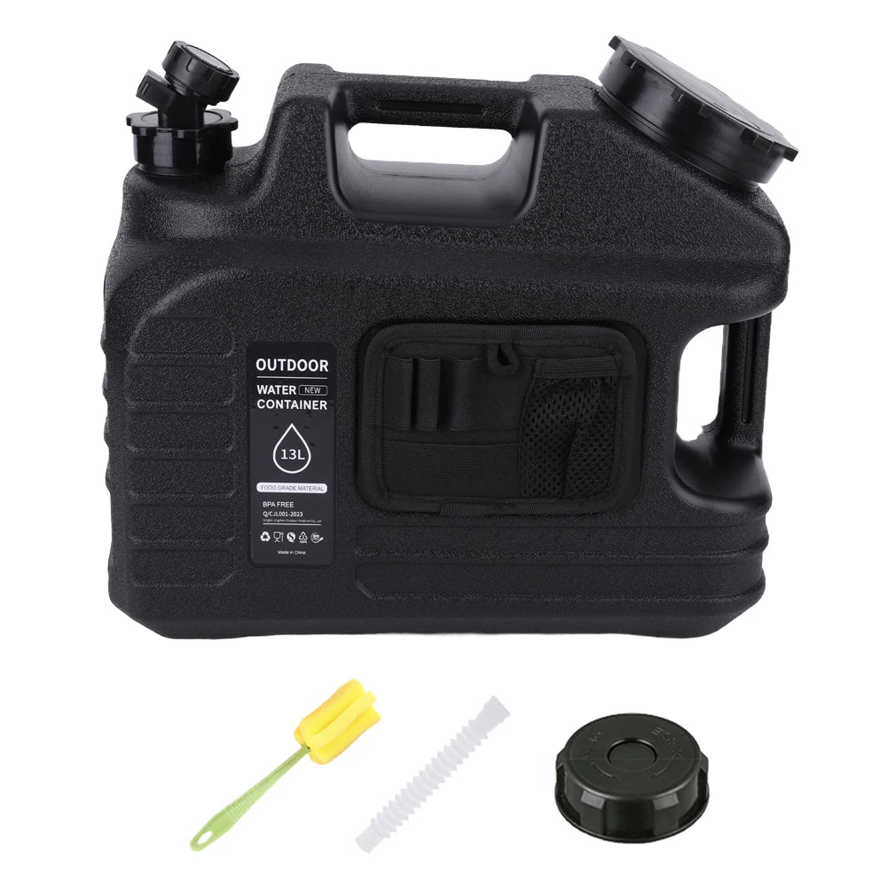 Portable Camping Water Container with Detachable Spigot and 3.4-Gallon Capacity