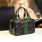 Women's Snake Pattern Genuine Leather Shoulder Crossbody Bag