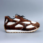 Women's Natural Calf Hair Low-Top Casual Sneakers