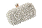 Handmade Beaded Evening Clutch Bag with Artificial Pearls and Chain