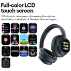 ANC Wireless Bluetooth Over Ear Headphones Touch Screen AI