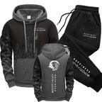 Men's Casual Print Hoodie and Sweatpants Two Piece Tracksuit Set
