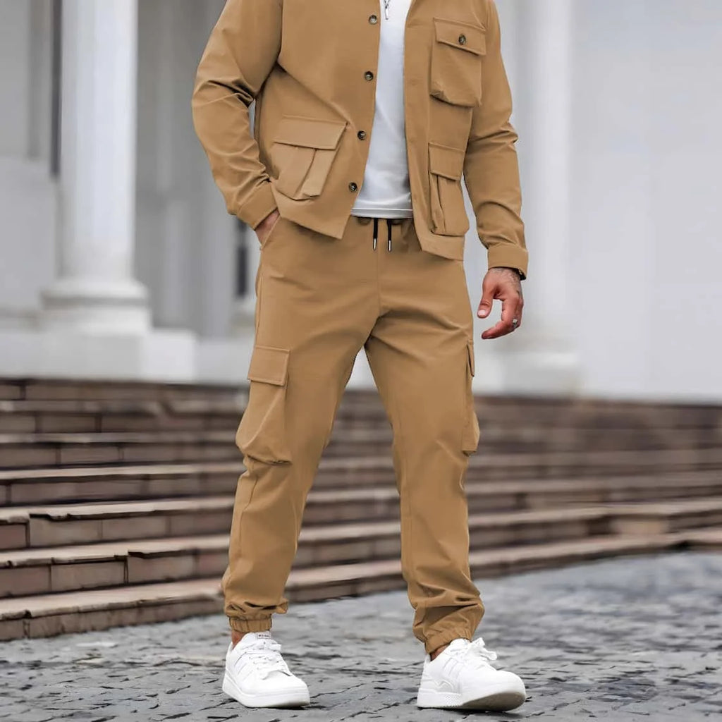 Men's Casual Solid Color Pocket Jogging Pants