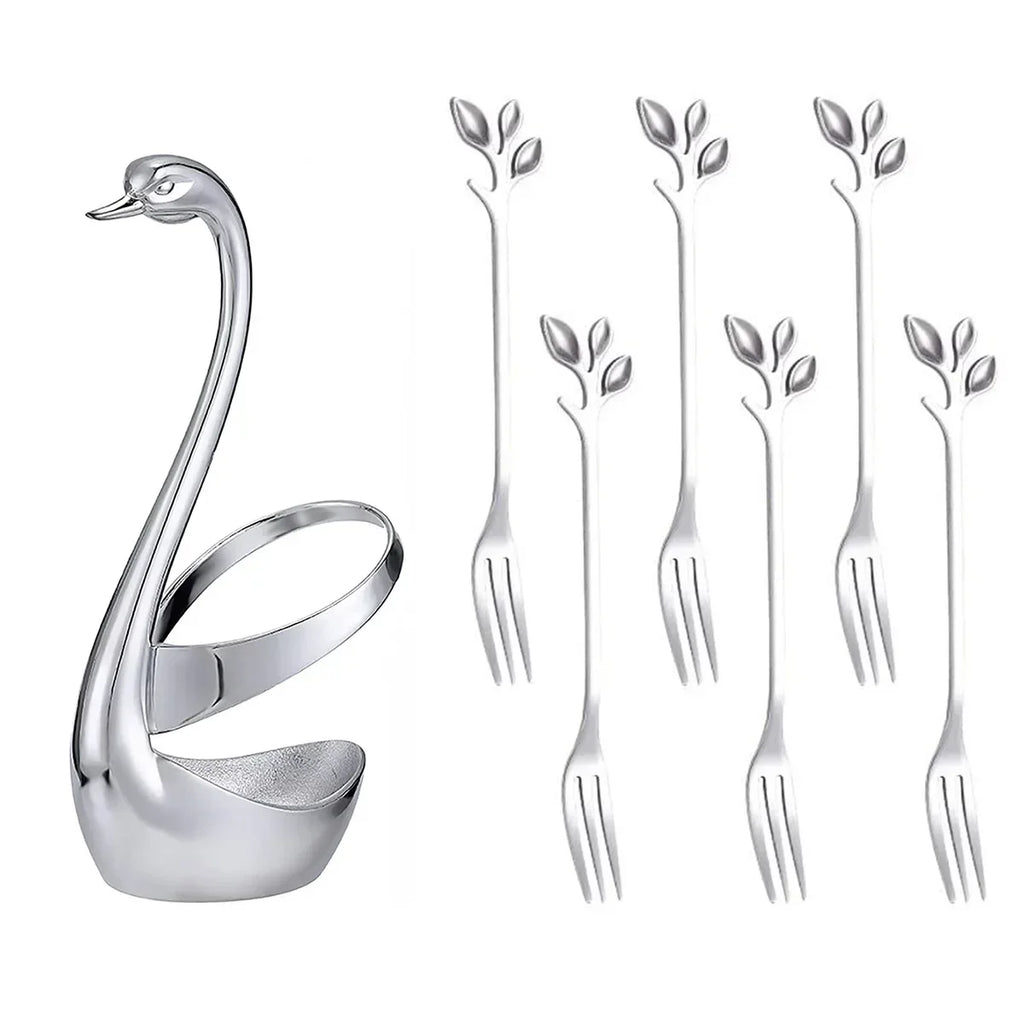 Swan Tableware Holder and Stainless Steel Utensil Stand