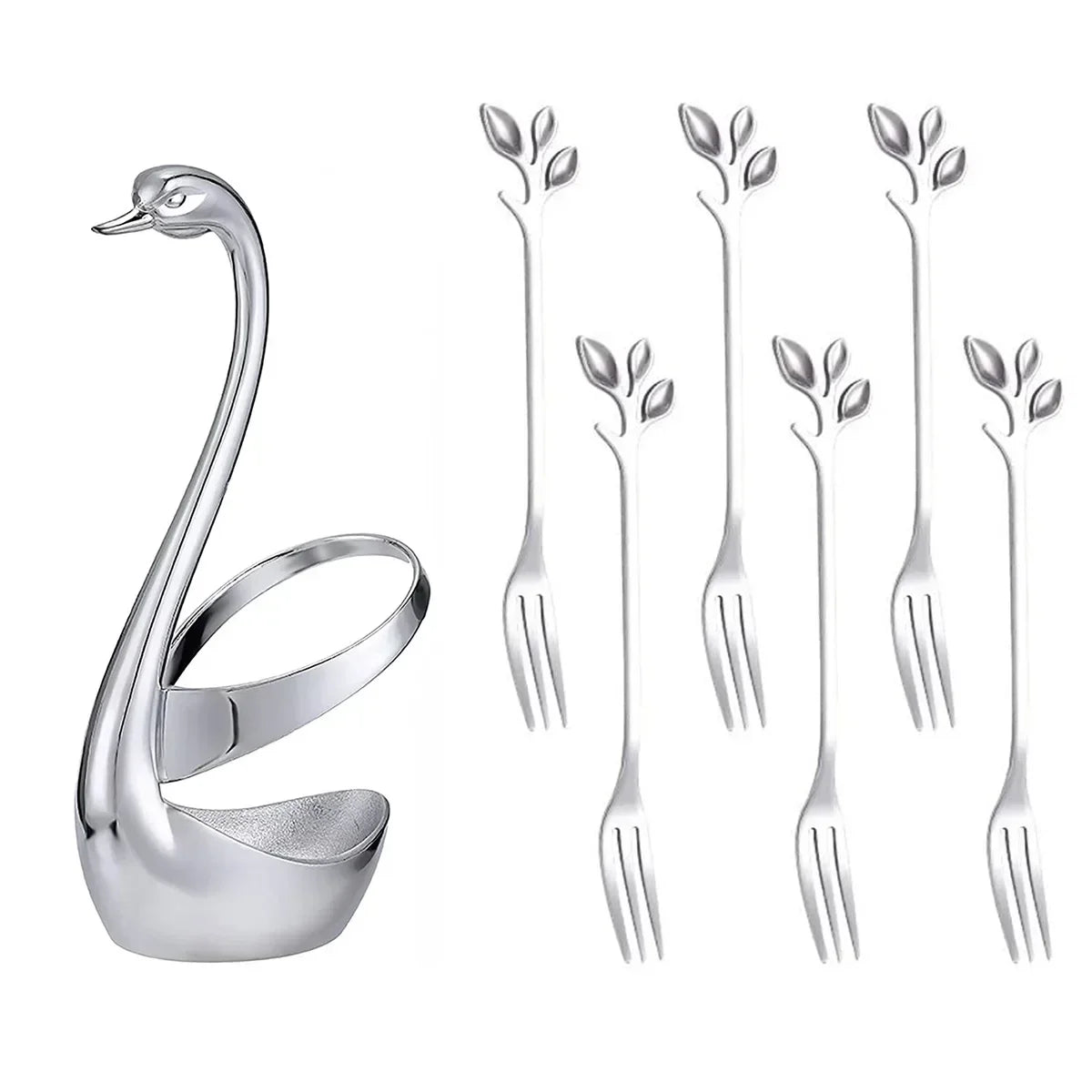 Swan Tableware Holder and Stainless Steel Utensil Stand