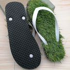 Men's Personalized Grass Anti-Slip Slippers Black and White Rubber Sole