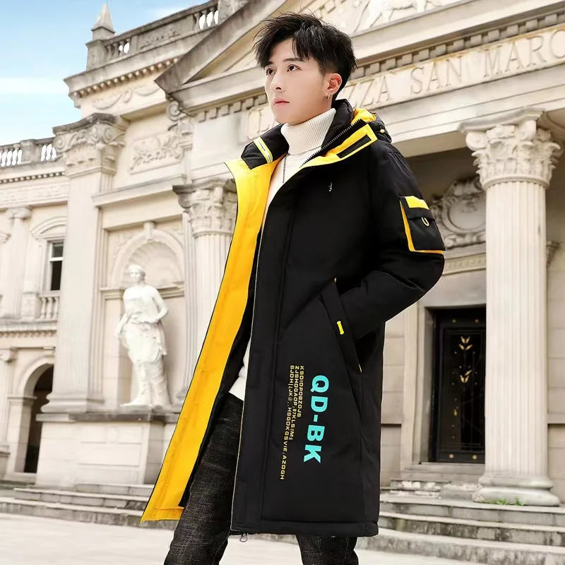 Men's Thick Warm Printed Winter Overcoat