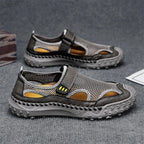 PHERON Men's Genuine Leather Casual Sandals Outdoor Beach Roman Shoes