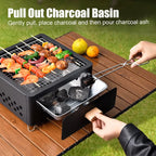 Portable Charcoal Barbecue Grill and Outdoor Camping Stove