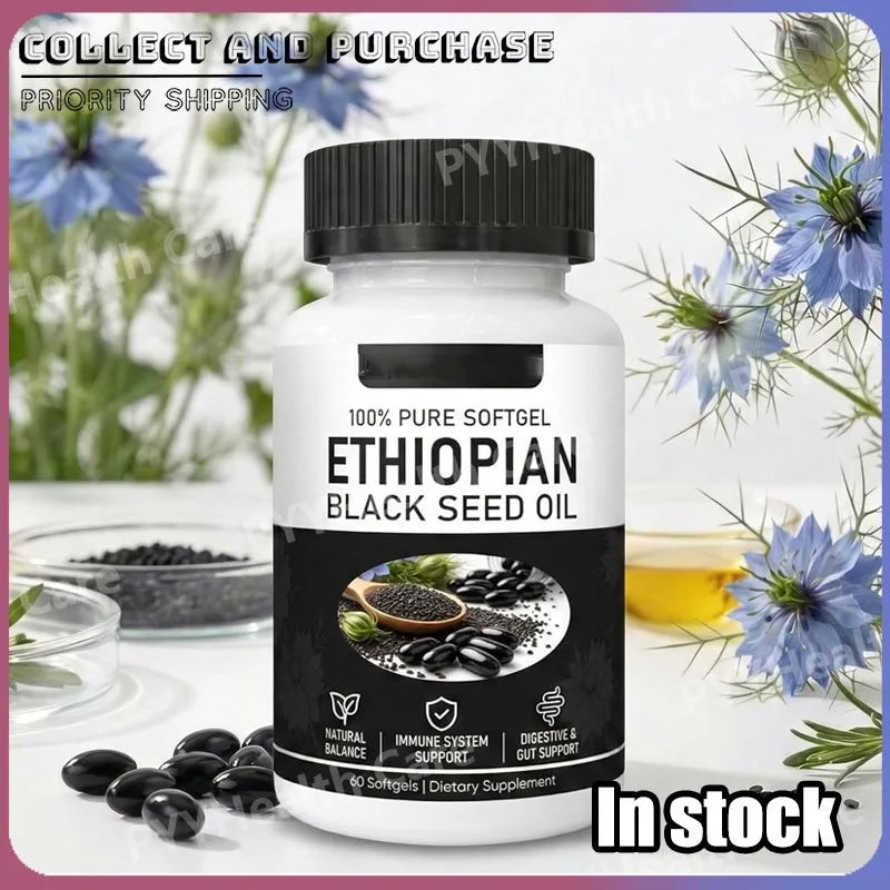 Ethiopian Black Seed Oil Softgels Herbal Dietary Supplement
