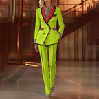 Women's Leopard Print Two-Piece Suit Set