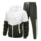 Men's Casual Hooded Jacket and Pants Tracksuit Set