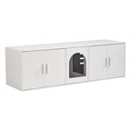 Double Room Wooden Cat Litter Box Enclosure and Hidden Cabinet