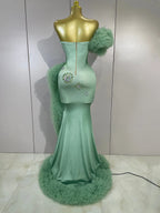 Women's Sparkly Rhinestone One Shoulder Evening Dress