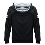 Men's Casual Plush Thickened Hoodie and Pants Two Piece Tracksuit Set