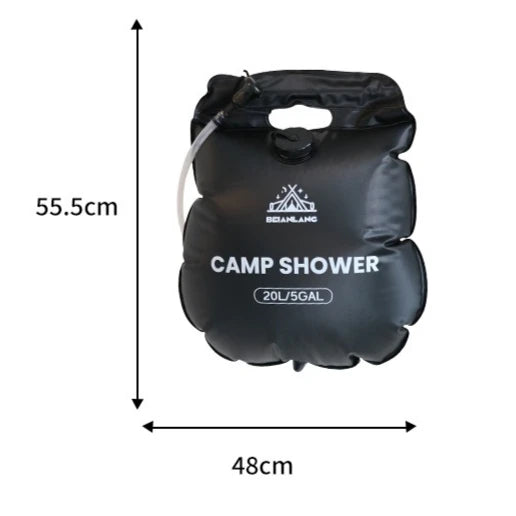 Portable Solar Heated Camping Shower with 5.3-Gallon Bag