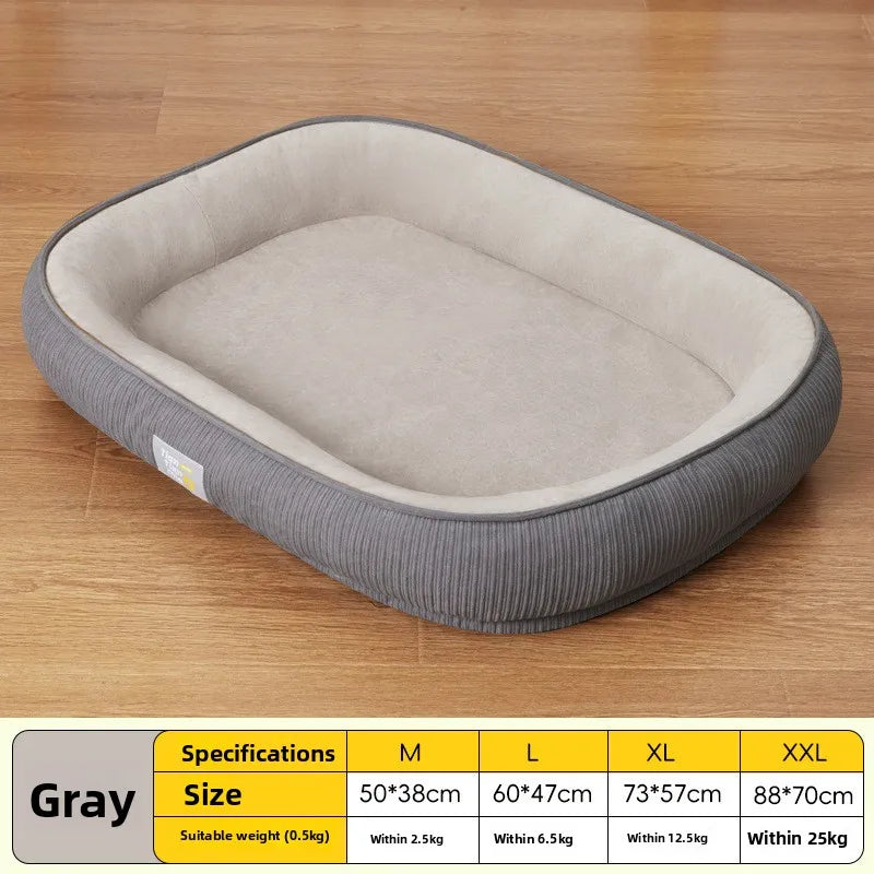 All-Season Dog Bed Washable Cushion with Raised Edges for Cats and Small Dogs