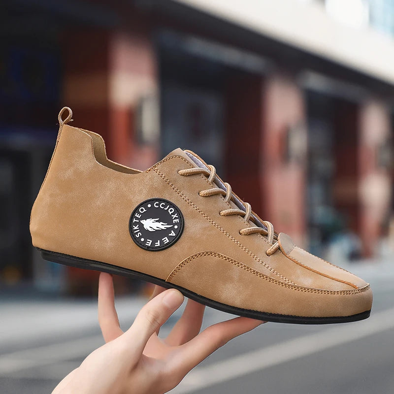 Men's Lightweight Driving Loafers Breathable Lace-Up Casual Shoes