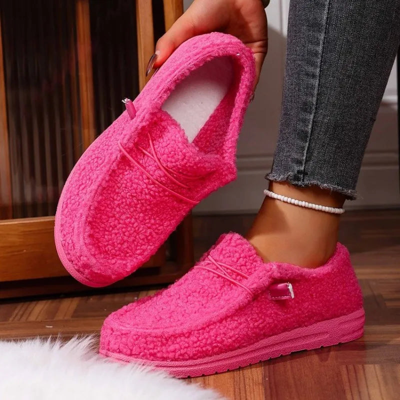 Women's Warm Plush Flat Loafer Shoes