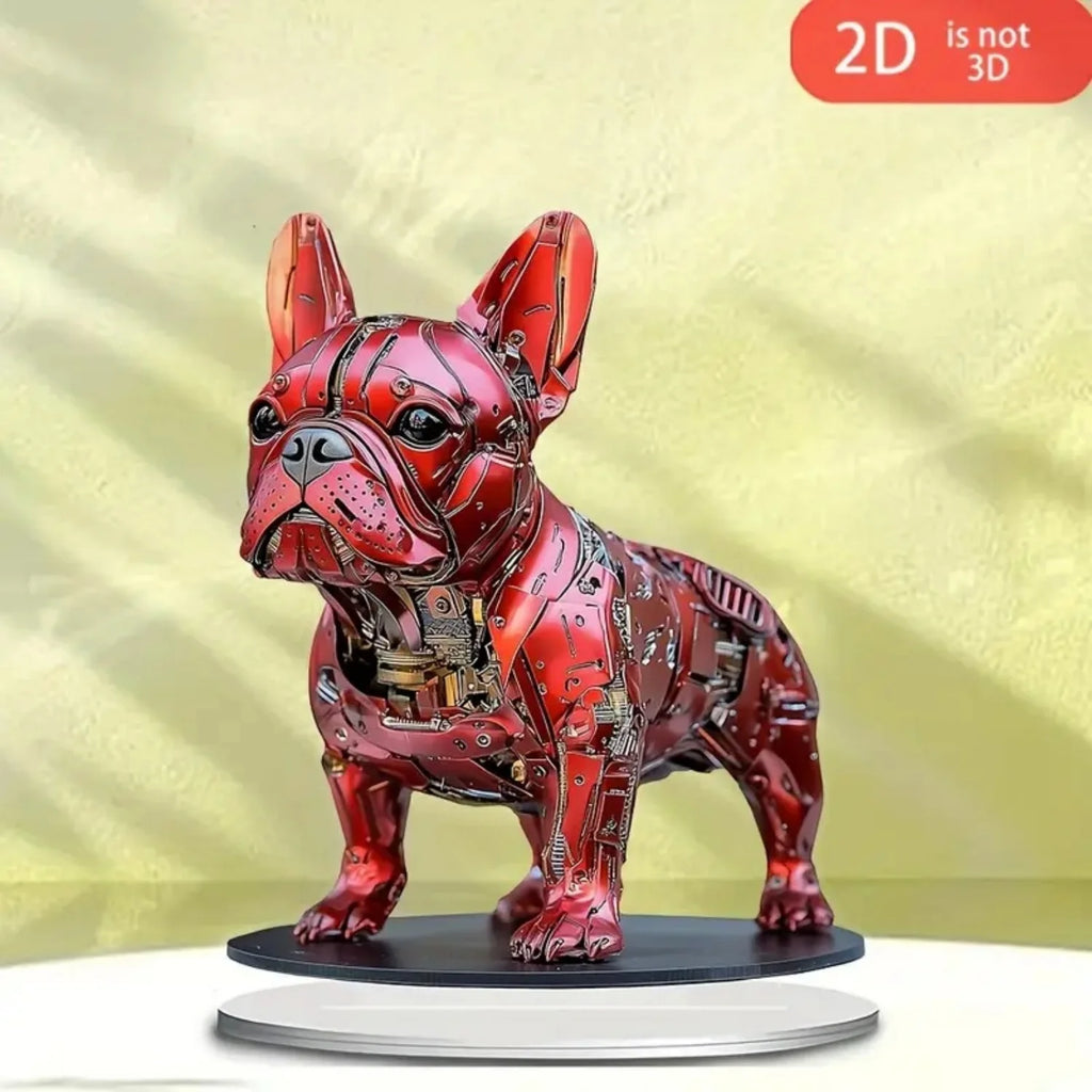 Boho Puppy Dog Flat Acrylic Plaque and Tabletop Ornament