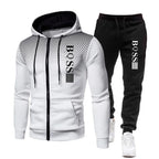 Men's Casual Zipper Hoodie and Jogger Pants Two Piece Tracksuit Set