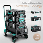 Rolling Toolbox with Pull Rod and Stacking Storage Box