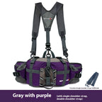 Waterproof Hiking Waist Bag with Reflective Strip and 1.3-Gallon Capacity