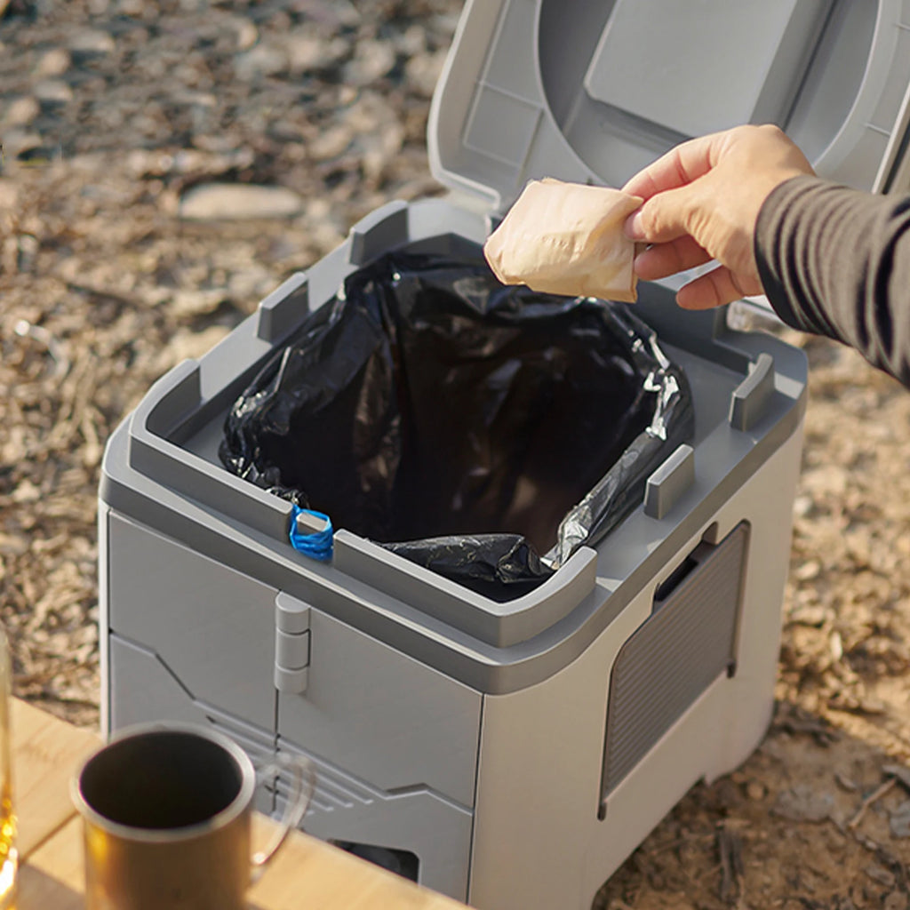 Portable Folding Camping Toilet with Lid and 330-lb Load Capacity