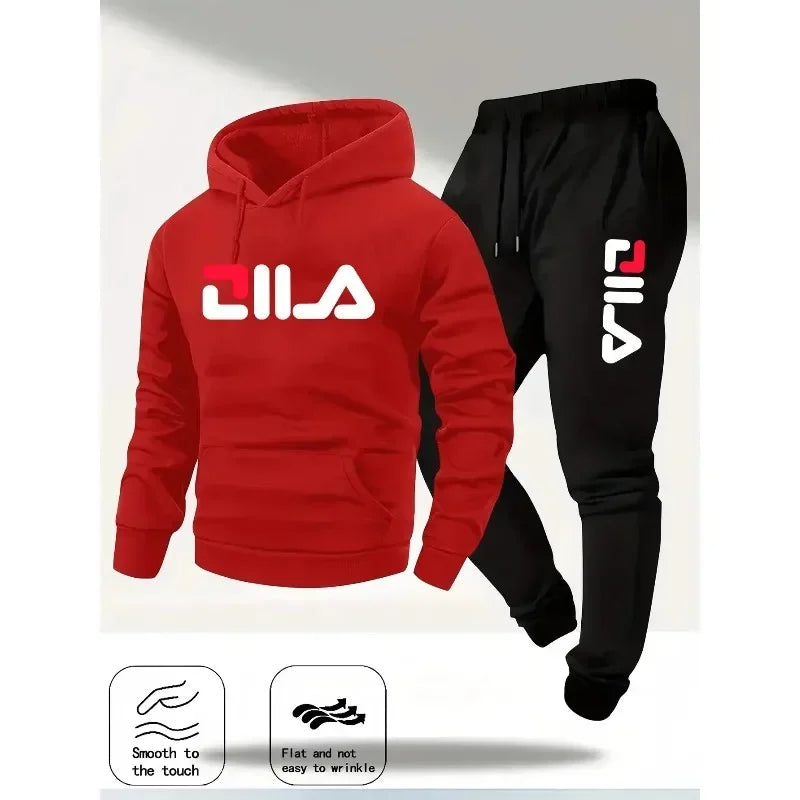 Men's Casual Hoodie and Sweatpants Two Piece Tracksuit Set