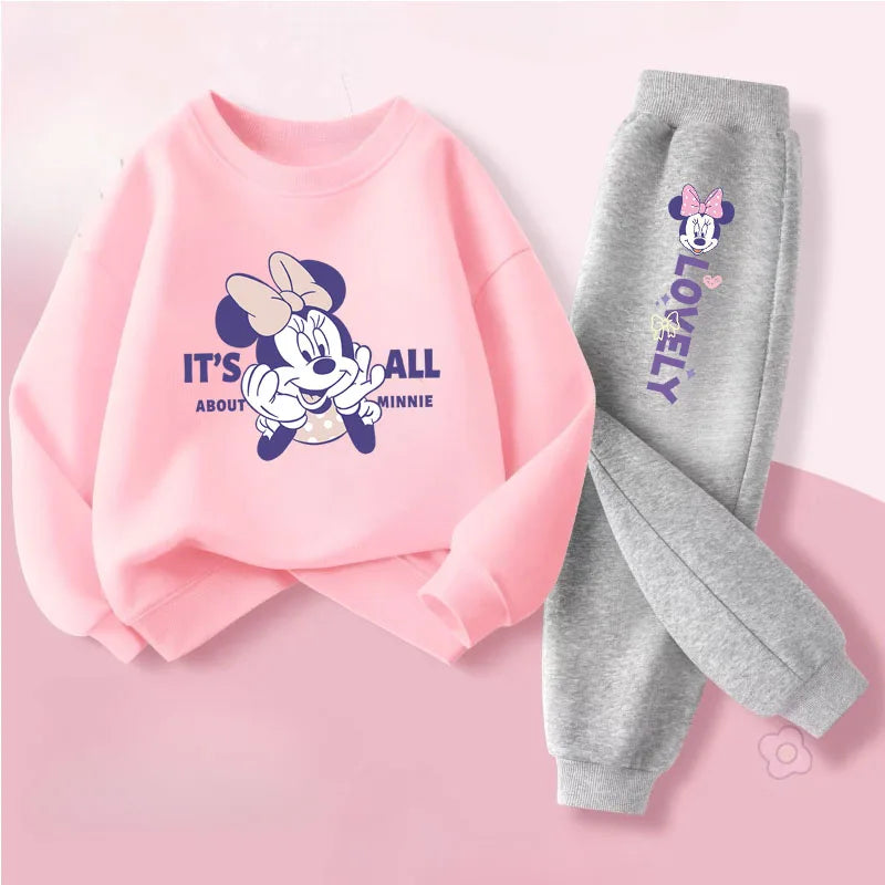 Girls' O-Neck Sweatshirt Pants Two-Piece Set FA001668