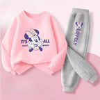 Girls' O-Neck Sweatshirt Pants Two-Piece Set FA001668