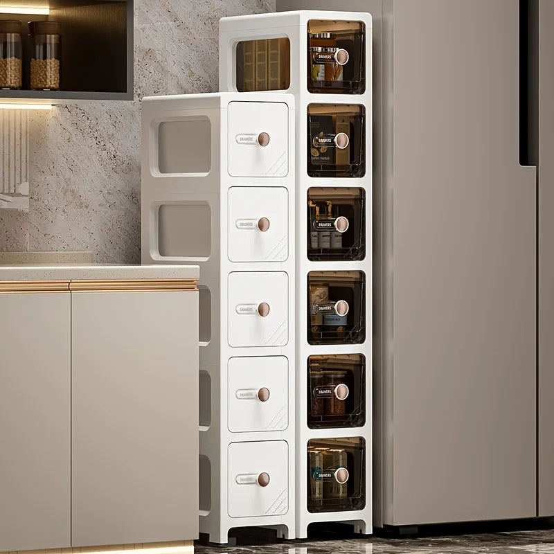 Narrow Space Storage Cabinet with Drawers for Kitchen and Bathroom