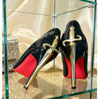 Women's Red Sole Pointed Toe High Heels Black