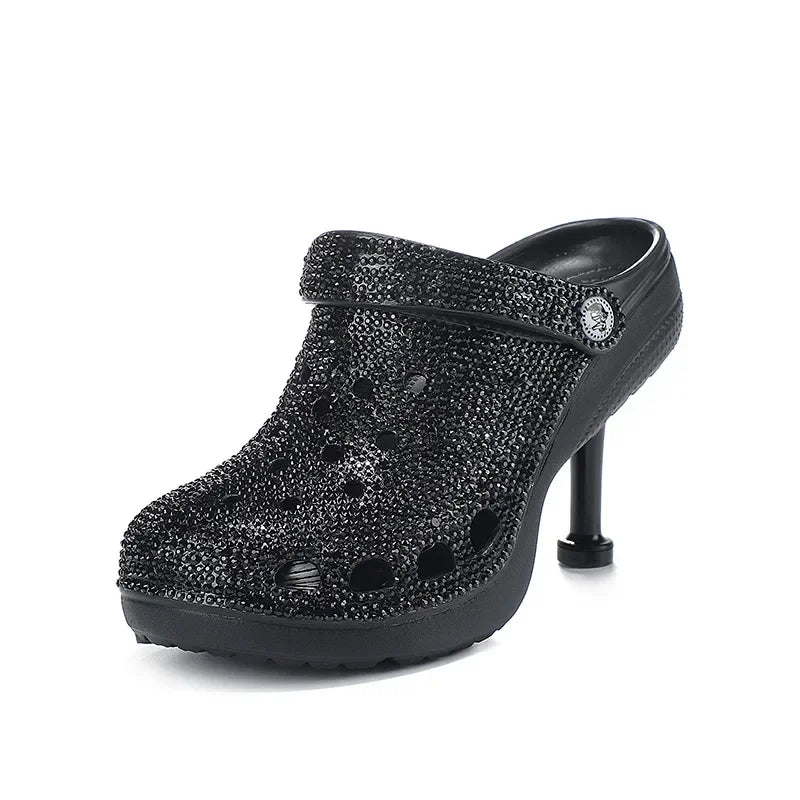 Women's Snake Shaped Rhinestone Pointed Toe High Heel Sandals
