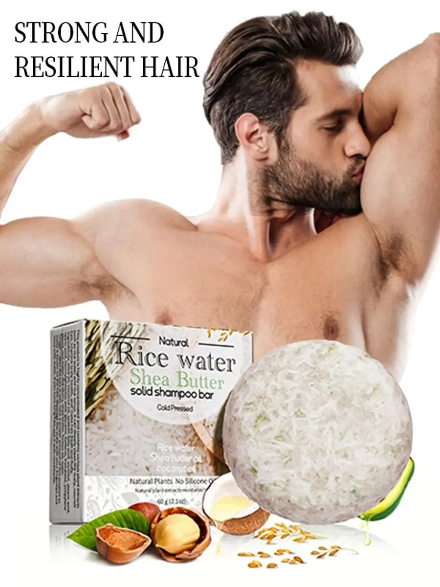 Natural Organic Solid Rice Shampoo Bar Soap 2.1 oz