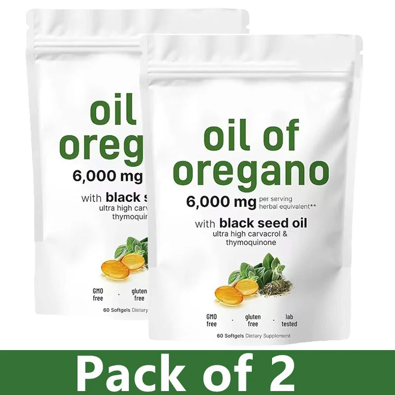 Oil of Oregano Black Seed Oil Immune Support Softgels