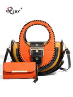 Women's Large Capacity Leather Top Handle Crossbody Bag