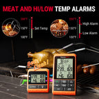 Digital Wireless Barbecue Meat Thermometer with 4 Probes TP829C