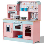 Kids' Pretend Play Wooden Kitchen Set with Lights and Sounds