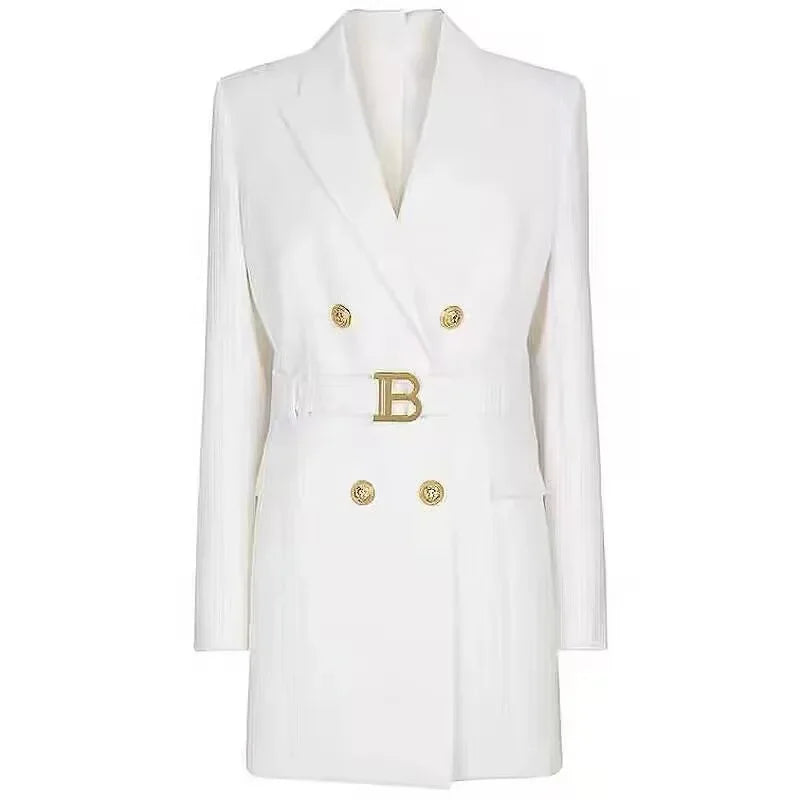 Women's Double Breasted Belted Blazer Dress