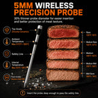 Wireless Bluetooth Meat Thermometer with LCD Screen for Smoker BBQ