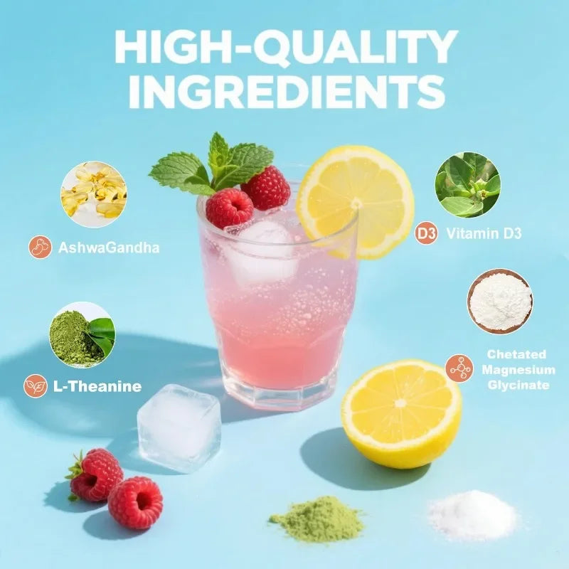 Magnesium Vitamin D Lemon Raspberry Mineral Drink Mix