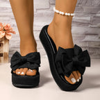 BCEBYL Women's Bow Fish Mouth Sandals Casual Thick-Soled Summer Slippers