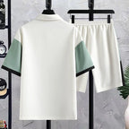 Men's Casual Printed Short Sleeve T-Shirt and Shorts Two Piece Set