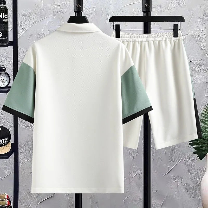 Men's Casual Printed Short Sleeve T-Shirt and Shorts Two Piece Set
