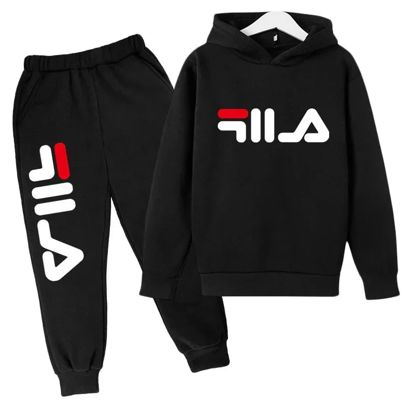 Kids' Casual Sports Hoodie Pants Two-Piece Set