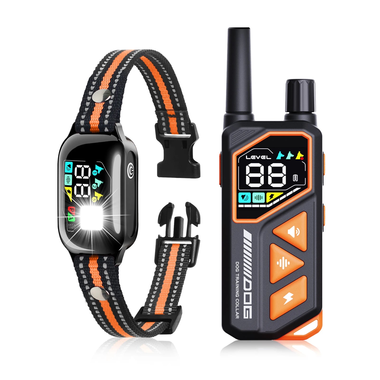 AI Electric Dog Training Collar 3300ft Range IPX7 Waterproof 10-120lbs