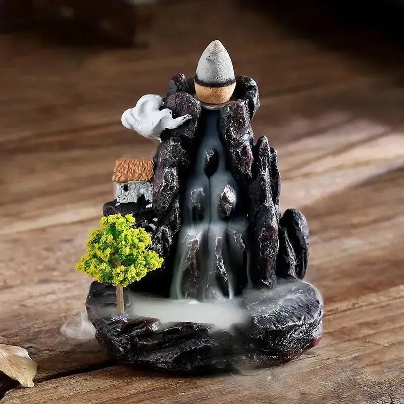 Mountain River Waterfall Backflow Incense Burner and Tabletop Ornament