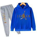 Kids' Slam Dunk Pattern Hoodie Pants Two-Piece Set